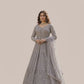 Albion Women’s Grey Luxury Embroidered Bridal Lehenga Set with Dupatta