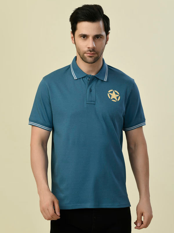ALBION PREMIUM CYAN TEL MENS T-SHIRT