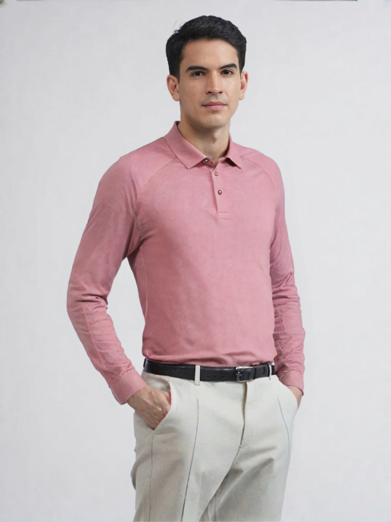 Albion Premium Men's Winter Casual Peach T-Shirt