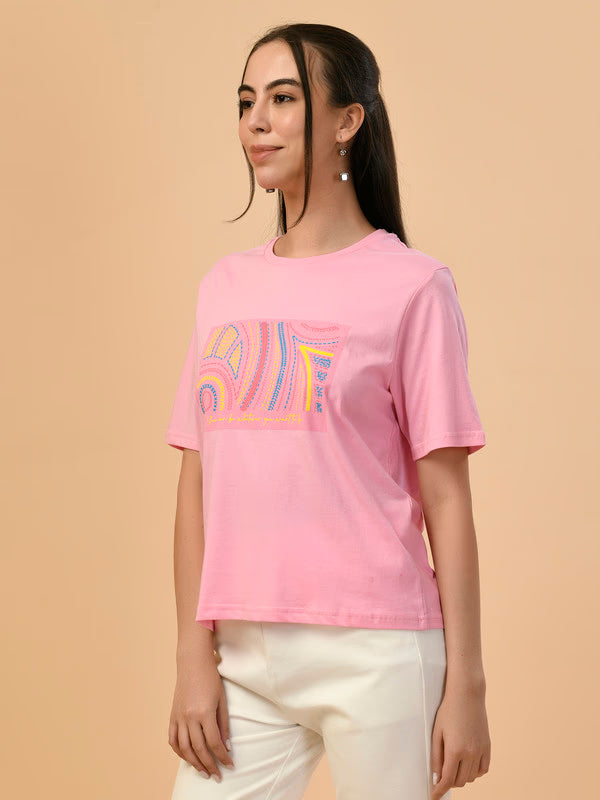 Albion Premium Ladies Pink Regular T-Shirt