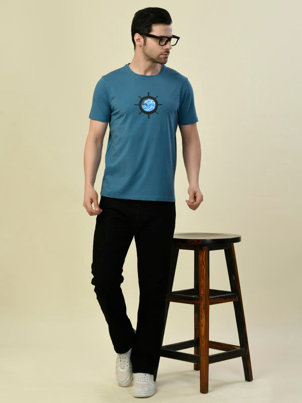 Albion Premium Cyan Teal Men T-Shirt