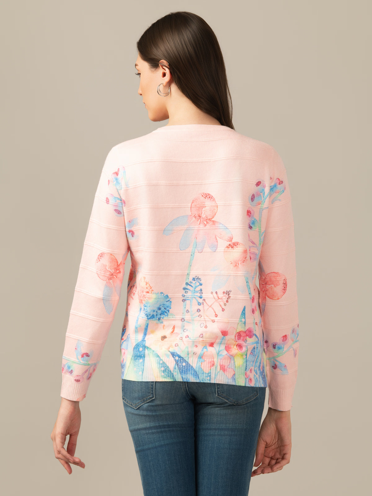 Albion Women Woolen Cardigan for Winter | Cozy Soft Knitwear  off peach