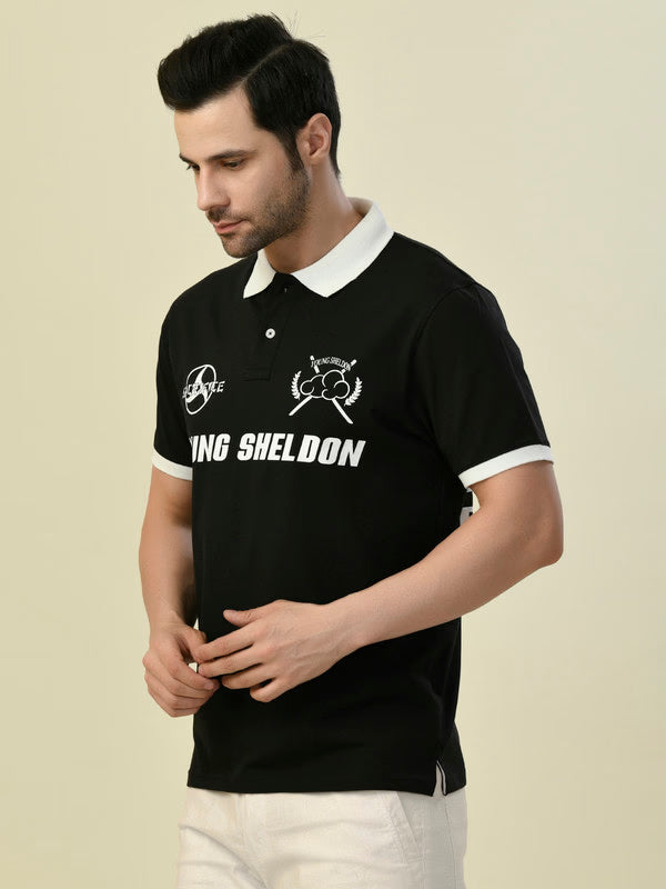 Albion Premium Cyan Black Men T-Shirt