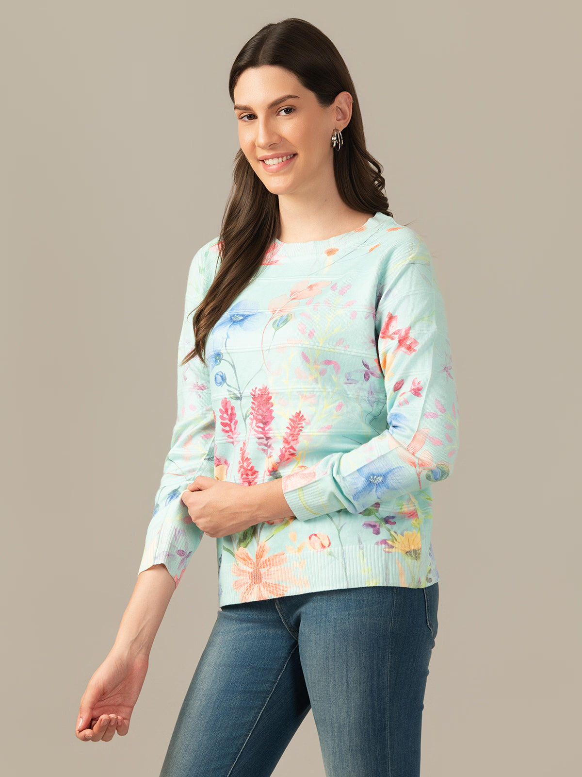 Women’s Wool Pullover Sweatshirt – Premium Comfort & Warmth Light Blue