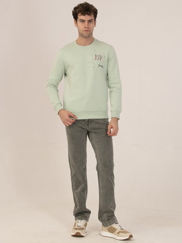 Albion Winter Men’s Trendy Regular-Fit L.Green  Sweatshirt