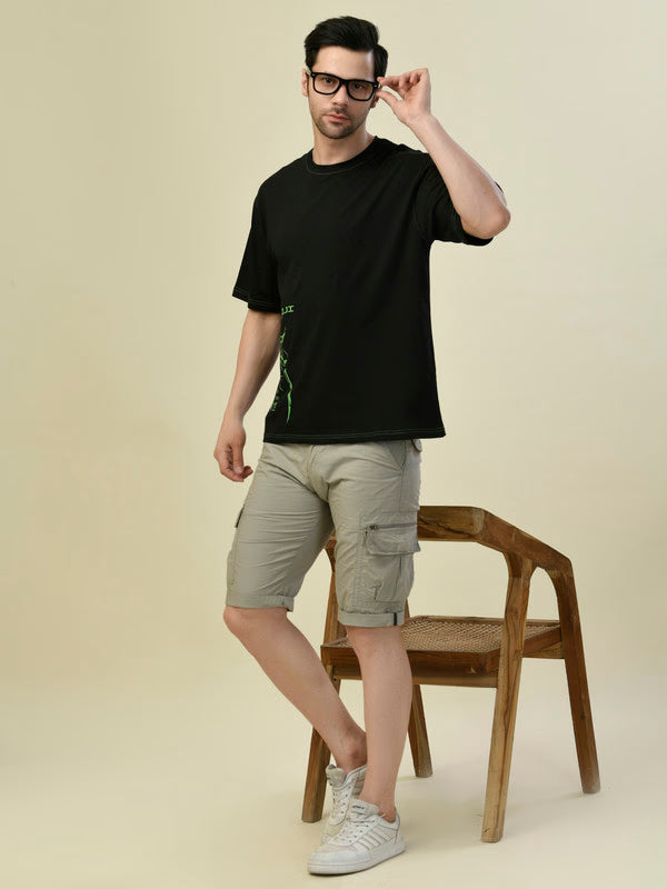 Albion Premium Cyan Black Men T-Shirt